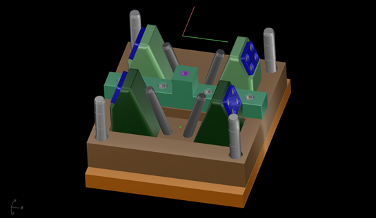 model formy kolki skosne